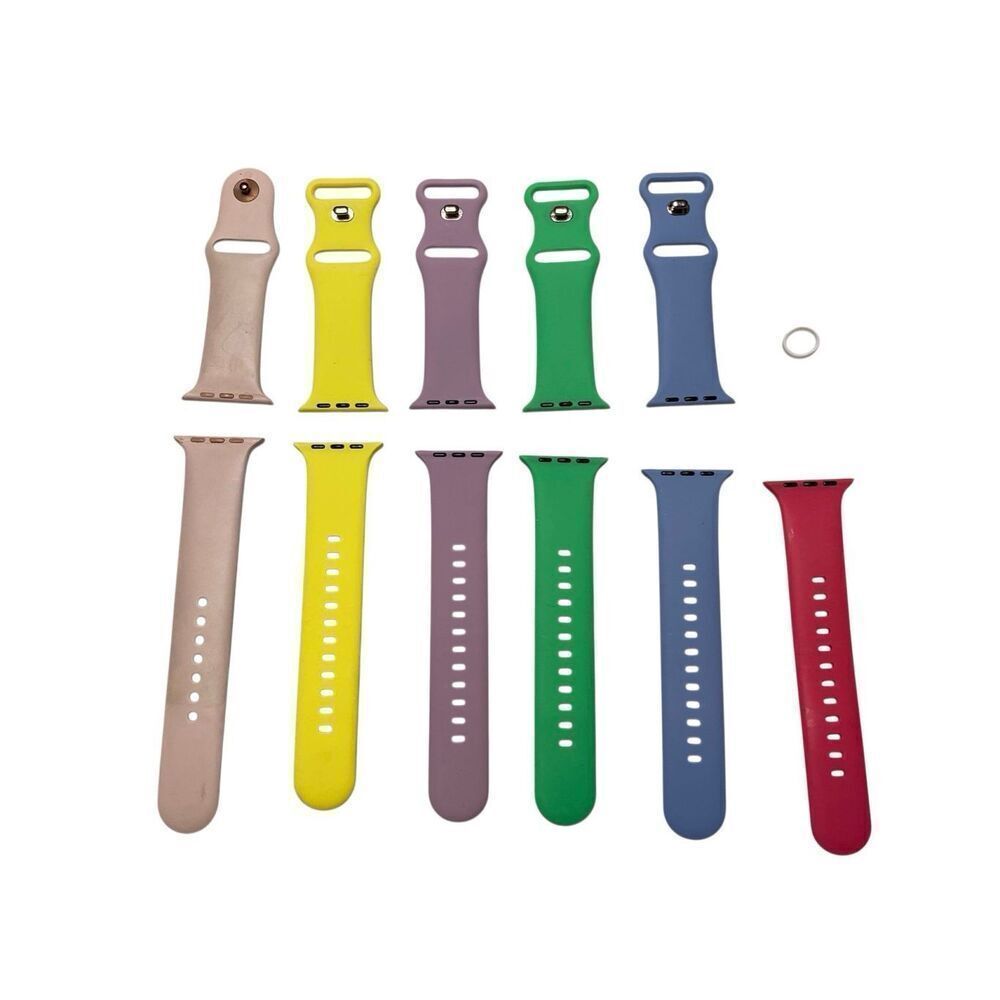 Amsky Silicone Apple Watch Bands 42mm 44mm 45mm Lot 6 Mixed Colors Electronics